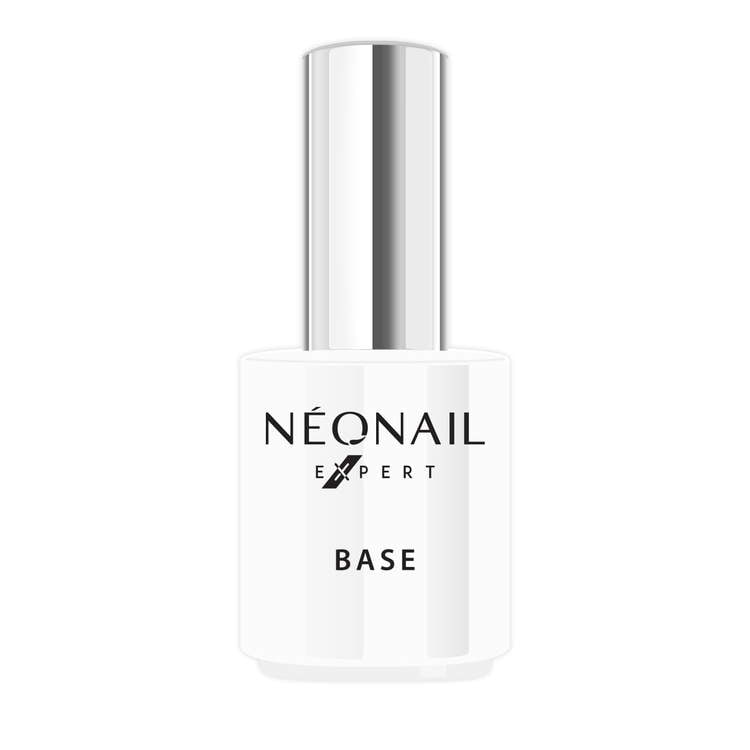 Néonail Expert Hard Base 15ml bottle for UV/LED gel polish, strengthening nail surface for durable manicures.