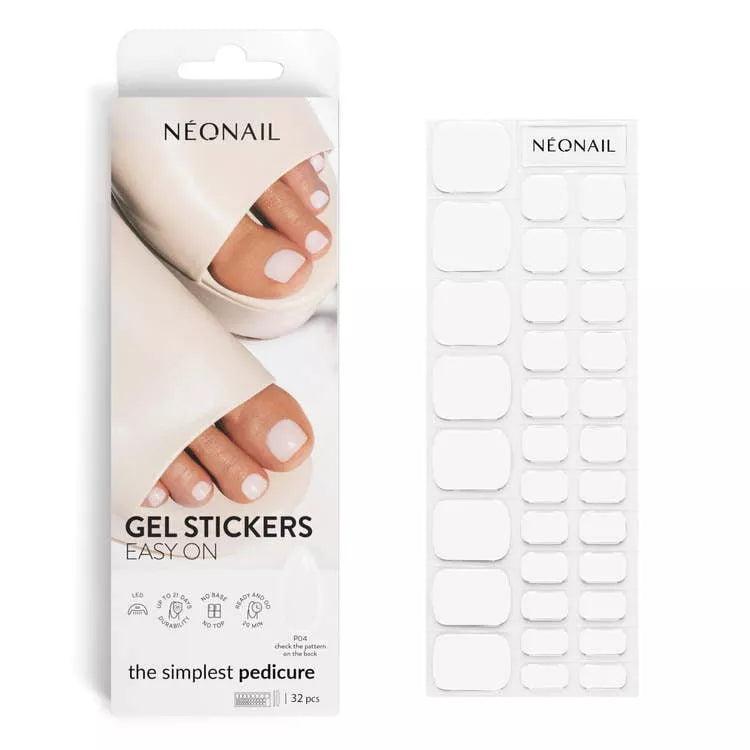 White Classic Pedicure  - Easy On Gel Stickers P04