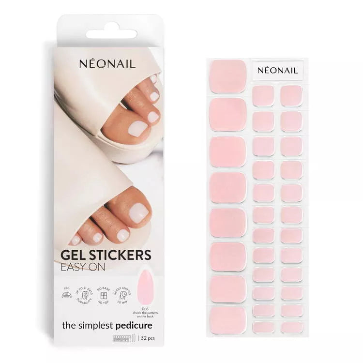 Pedicure With Pink Colour - Easy On Gel Stickers P05
