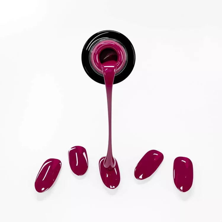 Burgundy Nails On The Feet - Easy On Gel Stickers P06