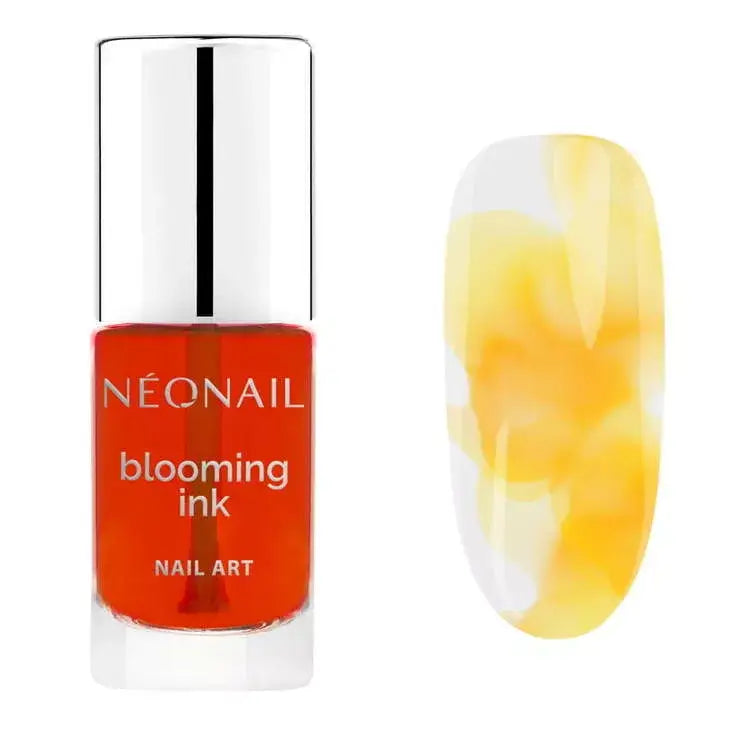 Yellow Blooming Ink 7.2ml for gel nails, creating a futuristic blur effect on manicures, perfect for home nail kits.