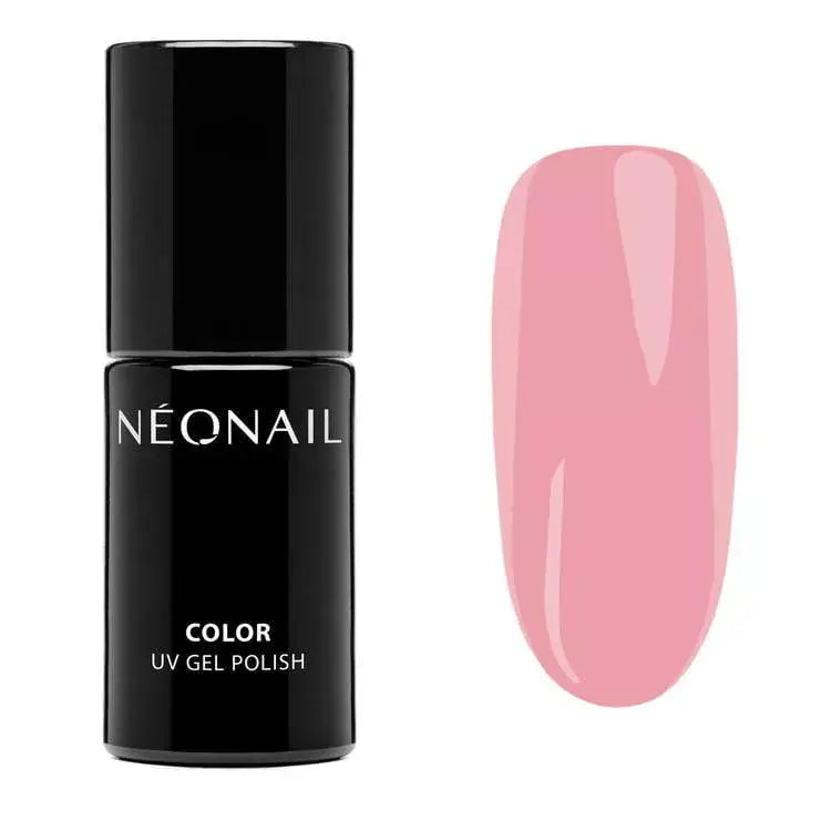Astro Pop UV gel polish bottle next to a swatch showcasing a powder pink shade, perfect for gel nails.