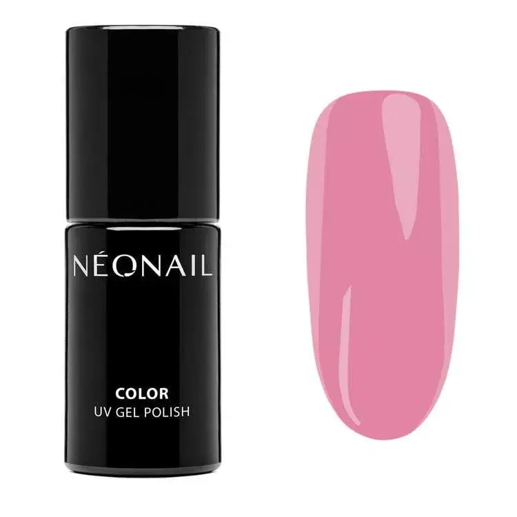 Stellar Pink UV gel polish by NEONAIL, showcasing a pink shade and a bottle, perfect for home nail kits and spring manicures.