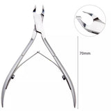 Professional stainless steel cuticle nipper with sharp 5mm blades, ideal for precise nail care and at-home manicure.