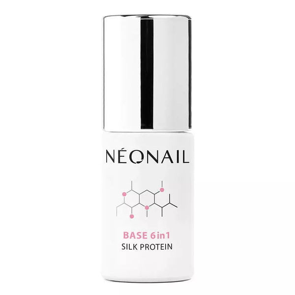 NEONAIL Silk Protein Base 6in1 UV gel polish for nail care in a 7.2ml bottle, ideal for at-home nail kits.