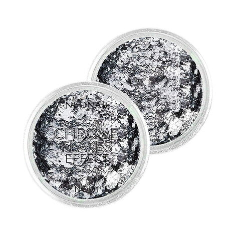 Chrome Flakes Effect 01, shiny metallic foil for gel nails, perfect for creating glamorous nail art.