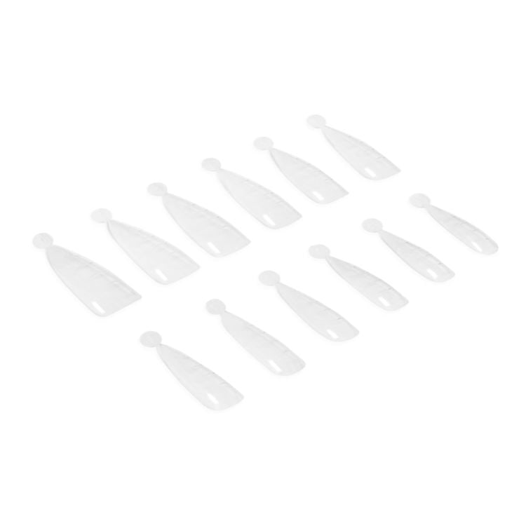 Duo AcrylGel forms 04 Classic Almond, 12 transparent flexible nail extension molds for gel nail kits.