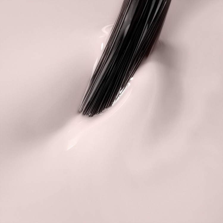 Close-up of Days Without Pressure cool beige UV gel polish, perfect for chic Autumn manicures.