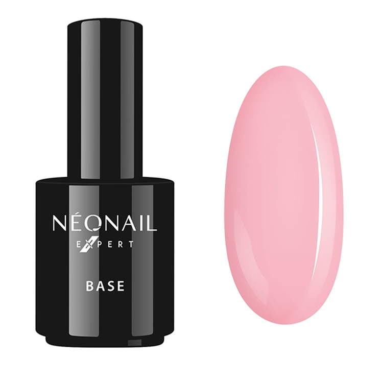 Base Extra Cover UV/LED gel polish bottle with pink swatch, perfect for expert gel nails and creating a flawless manicure.