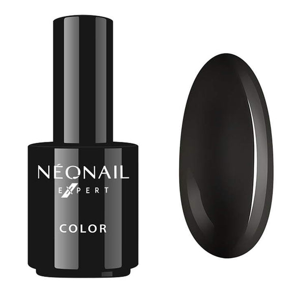 NN Expert UV/LED Gel Polish 15 ml in Pure Black with color swatch, featuring glossy and durable finish for nail care.