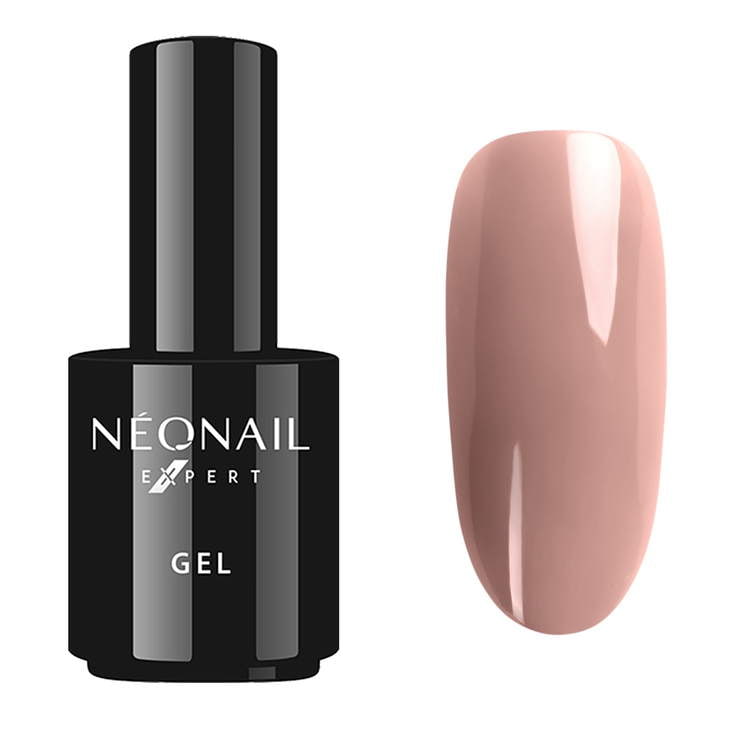 Neutral Nude UV/LED expert level up gel 15ml bottle with a swatch of gel polish on nails.