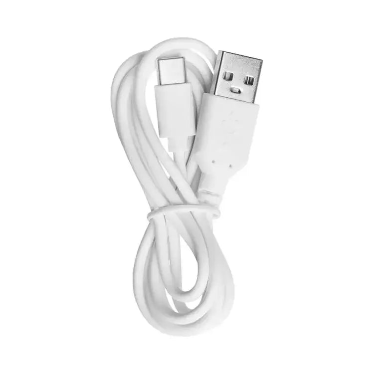 White USB charging cable with Type-C connector, perfect for powering devices.