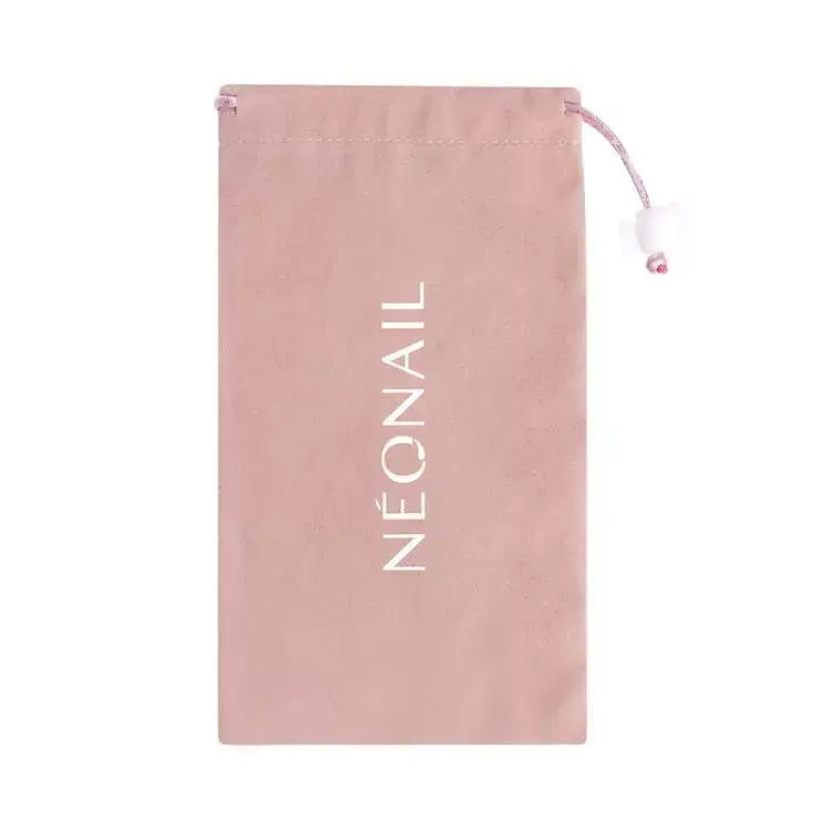 Pink drawstring bag with NEONAIL logo, perfect for storing nail care products and accessories.
