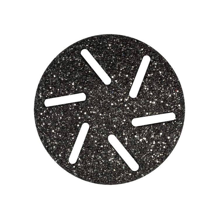 Black glitter disc for electric foot file, essential for smooth pedicures and nail care at home.