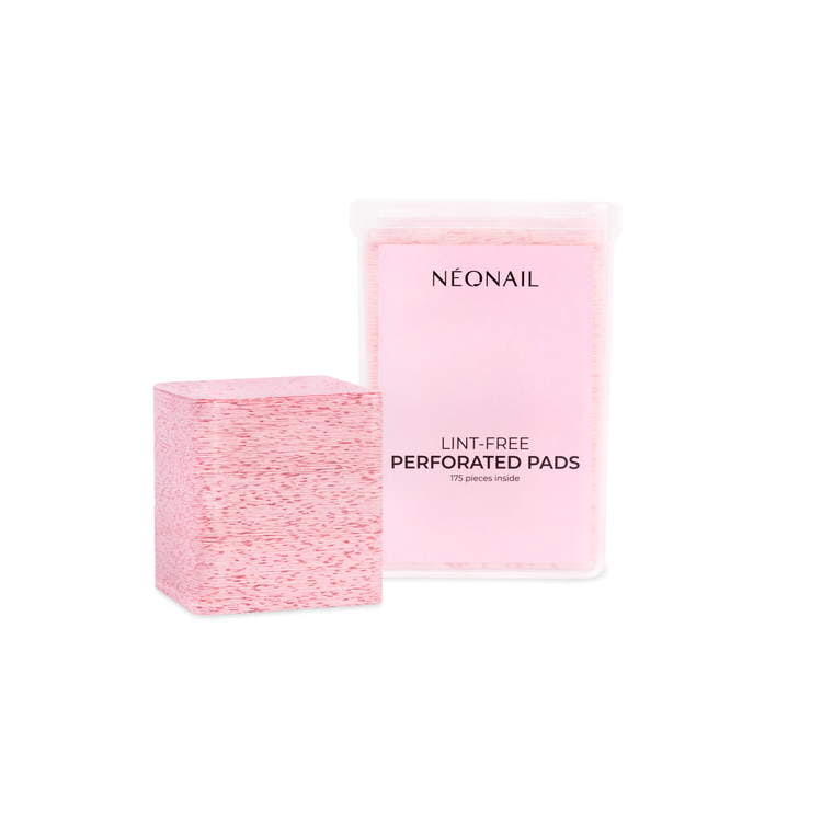 Perforated lint-free pink pads for manicures and pedicures, ideal for nail care with gel polish, 175 pieces.