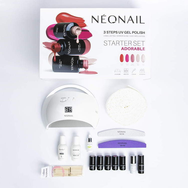 NeoNail Starter Set - Adorable - 7 UV/LED Nail Polishes and LED lamp